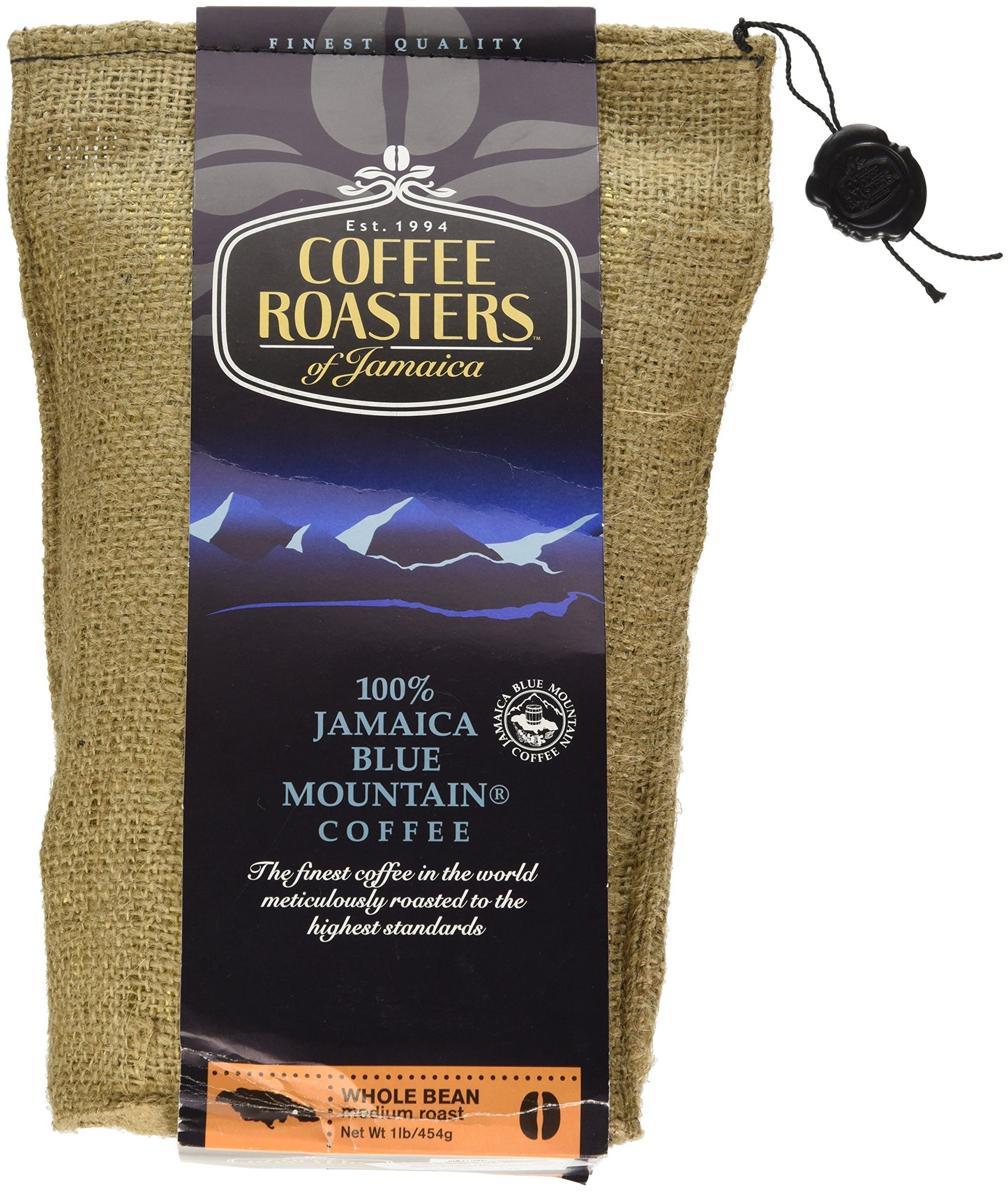 100% Jamaica Blue Mountain Coffee – 16oz Whole Beans – Premium Jamaican Roast by Coffee Roasters of Jamaica – Smooth, Rich Flavor – Authentic Island-Grown Beans