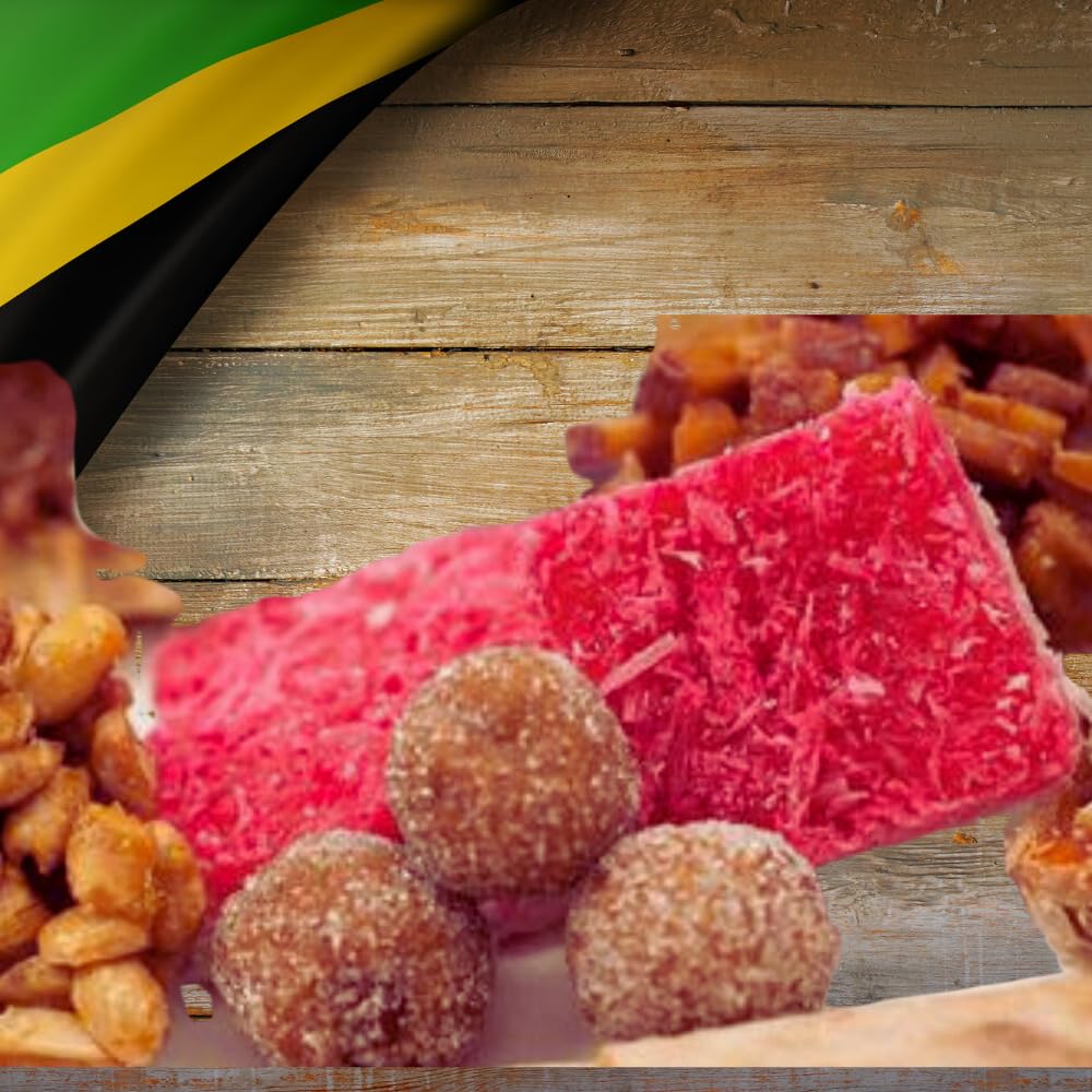 Reggae Carmella Jamaican Snacks Gift Box 480g – Authentic Island Treats Sampler with Peanut Brittle, Gizzada, Coconut Drops & More – Gourmet Jamaican Sweets for Gifting & Snacking – Freshly Sealed 100% Jamaican Made