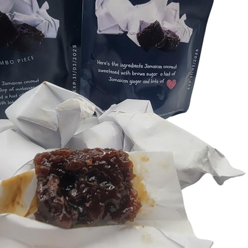 Ol' Time Jamaican Busta Candy – Coconut Ginger Molasses, 2-Pack (2.7oz) | Authentic Jamaican Snack with Jumbo Pieces