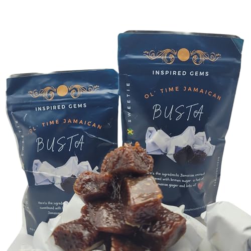 Ol' Time Jamaican Busta Candy – Coconut Ginger Molasses, 2-Pack (2.7oz) | Authentic Jamaican Snack with Jumbo Pieces