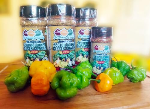 Jamaican Scotch Bonnet Pepper Powder – 1.9 oz Jar (1 pack only) – Authentic Ground Hot Pepper Spice for Cooking, Seasoning & Marinades – JA Blends and Spices