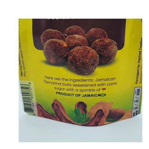 Ol' Time Jamaican Tamarind Balls – Authentic Caribbean Snack – Sweet and Tangy Fruit Candy Treat – Traditional Jamaican Sweets Made with Real Tamarind – 2 Pack, 2 oz Each – Inspired Gems, Tamarind Balls, Tamarind Candy