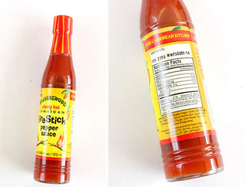 Walkerwood Jamaican Fire Stick Hot Pepper Sauce – 3.38 oz (6 Pack) – Authentic Caribbean Heat for Jerk Chicken, BBQ & Grilling – All-Natural & Organic