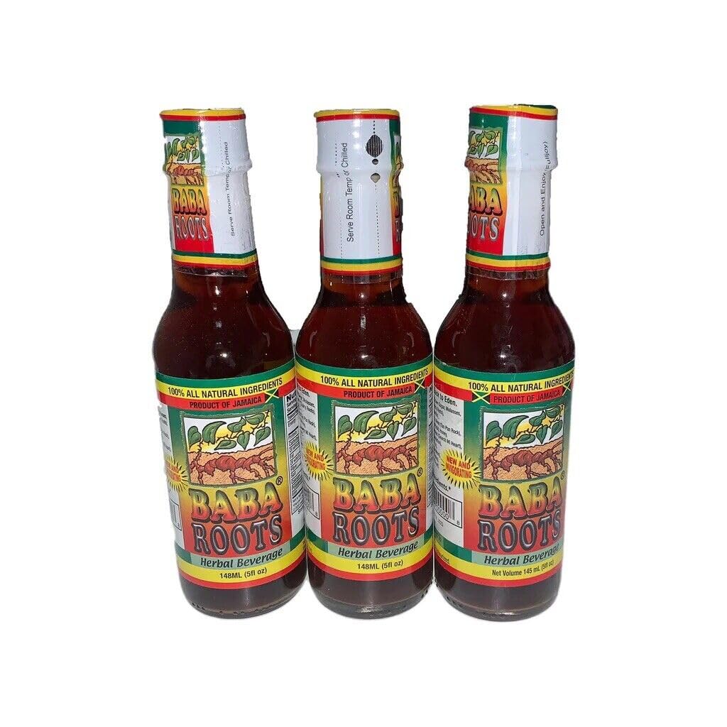 Baba Roots Herbal Beverage – 5 fl oz (Pack of 3) – Authentic Jamaican Roots Drink – Traditional Herbal Blend