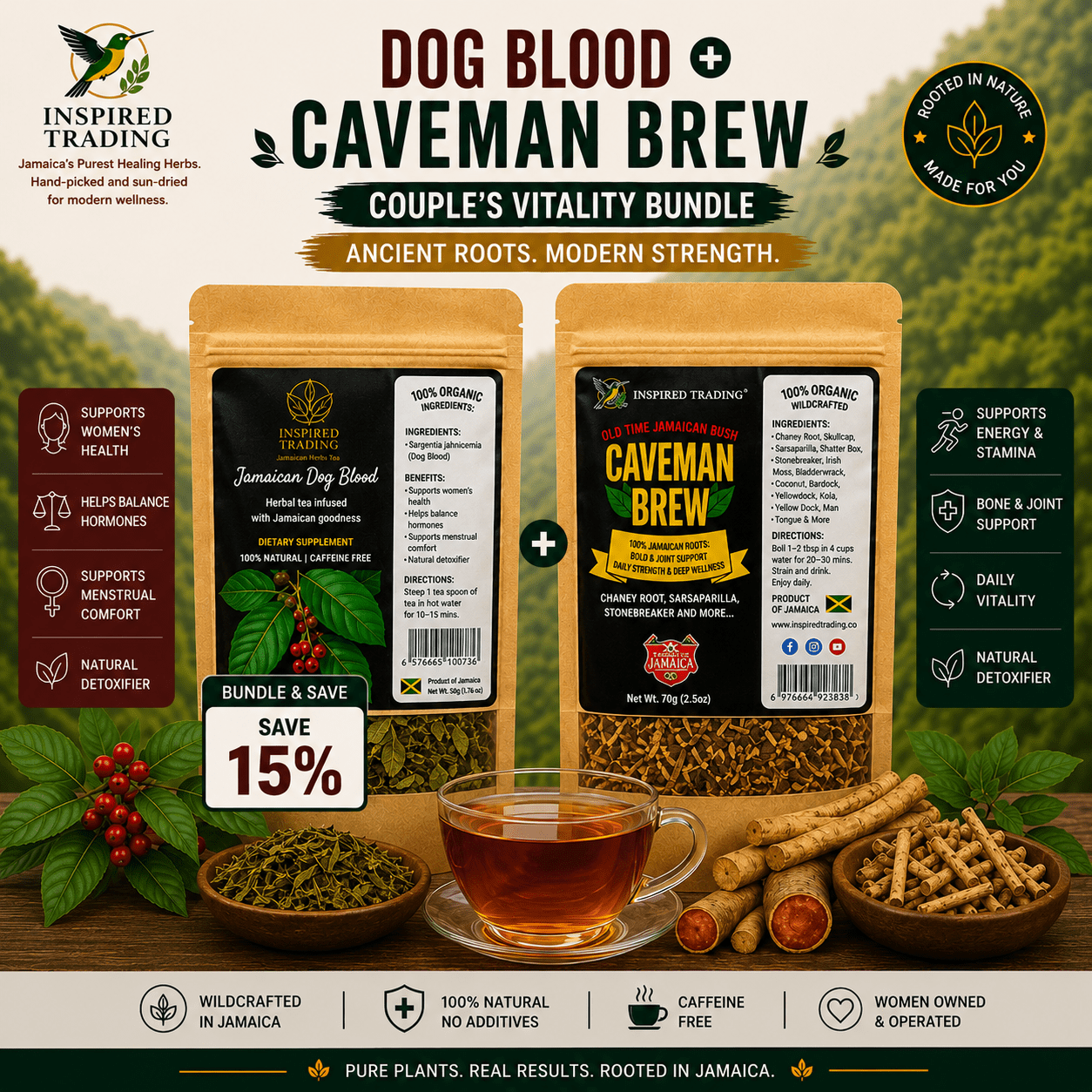 Dog Blood Bush Tea and Caveman Brew Bundle