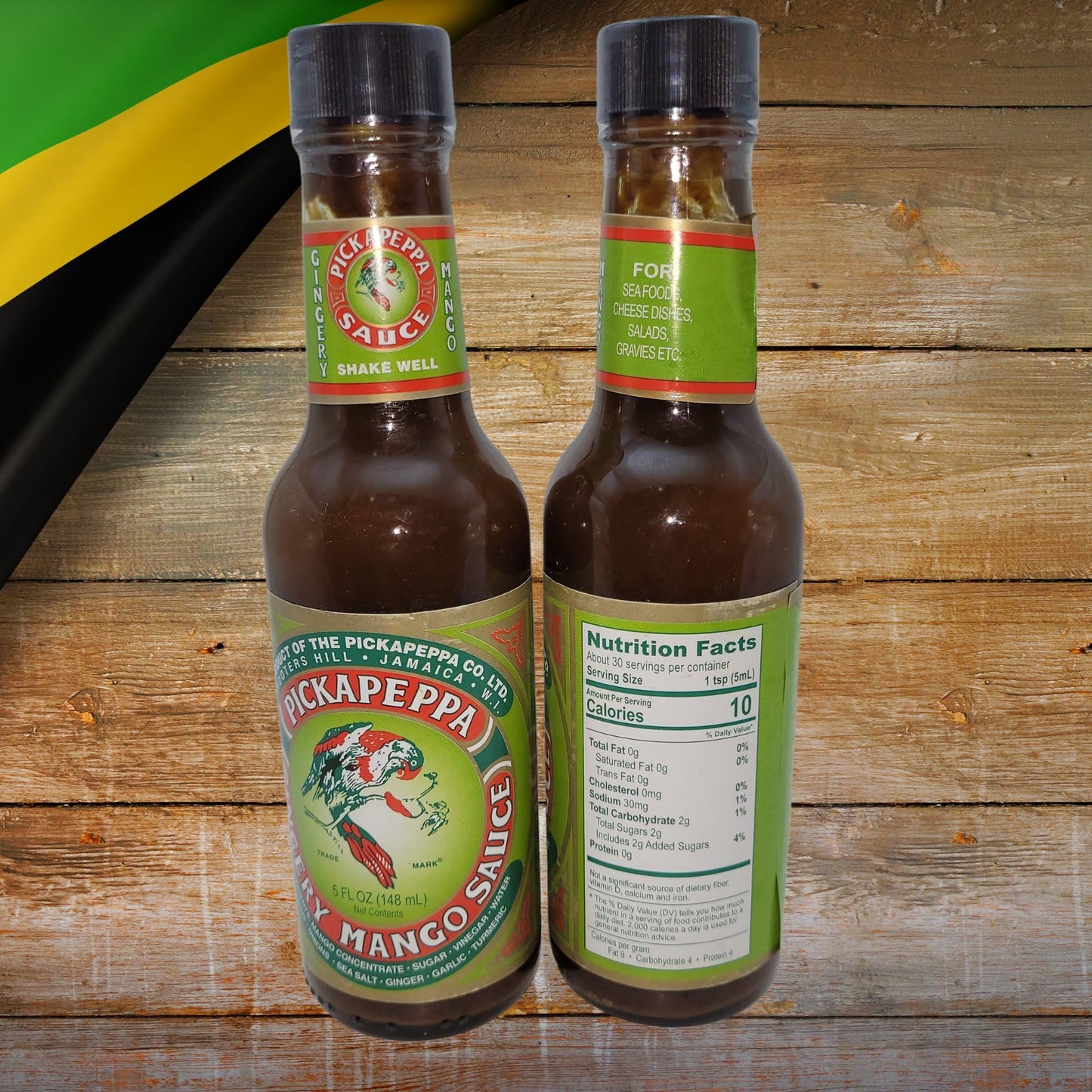 Real Jamaican Pickapeppa Sauce – Gingery Mango Flavor – 5oz Bottles (2-Pack) – Authentic Jamaican Condiment for Meats, Seafood & More