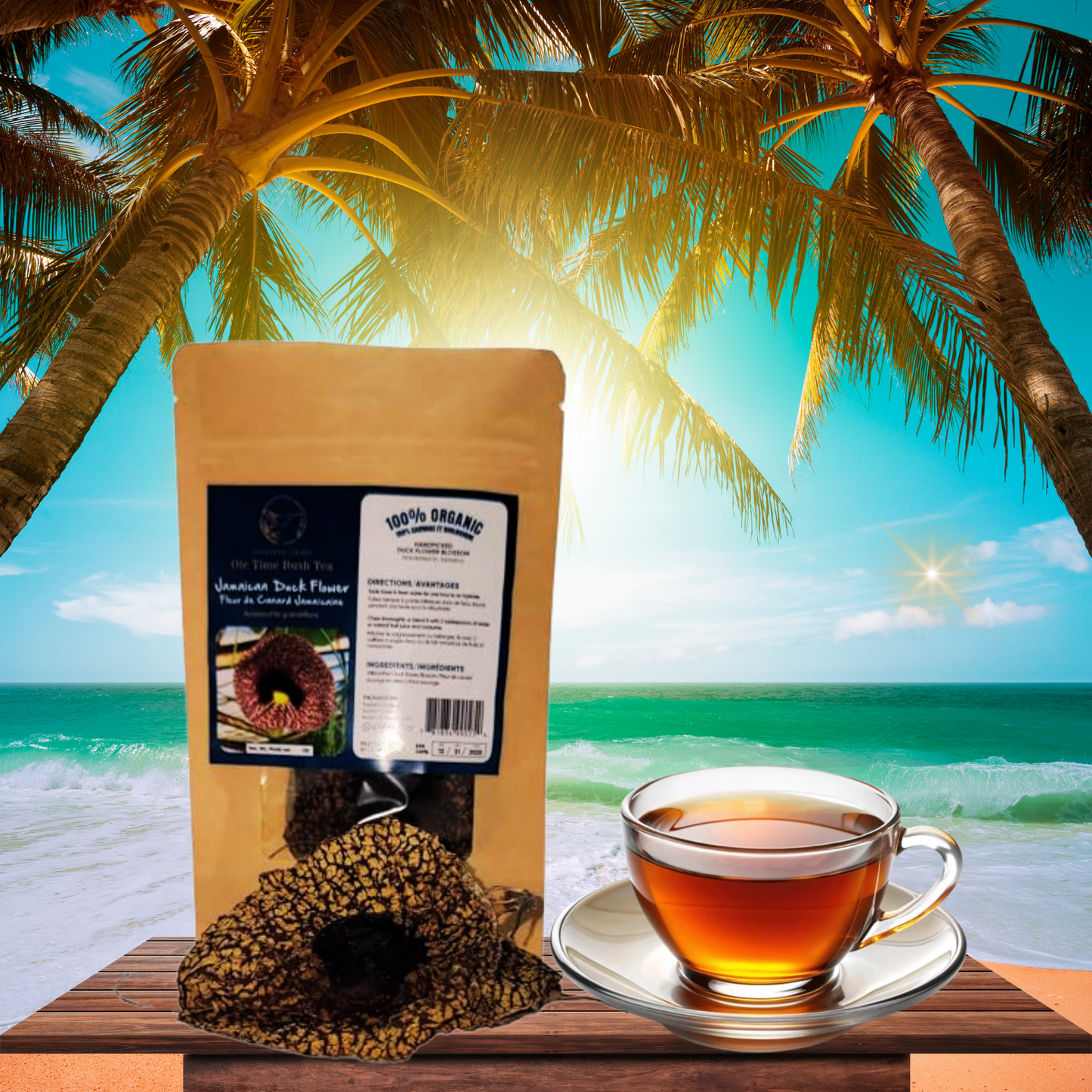 Jamaican Duck Flower Tea – Wildcrafted Herbal Tea from Jamaica – 100% Handpicked – Whole Dried Flower (1 Flower) – Natural Wellness Herbal Blend – Inspired Gems