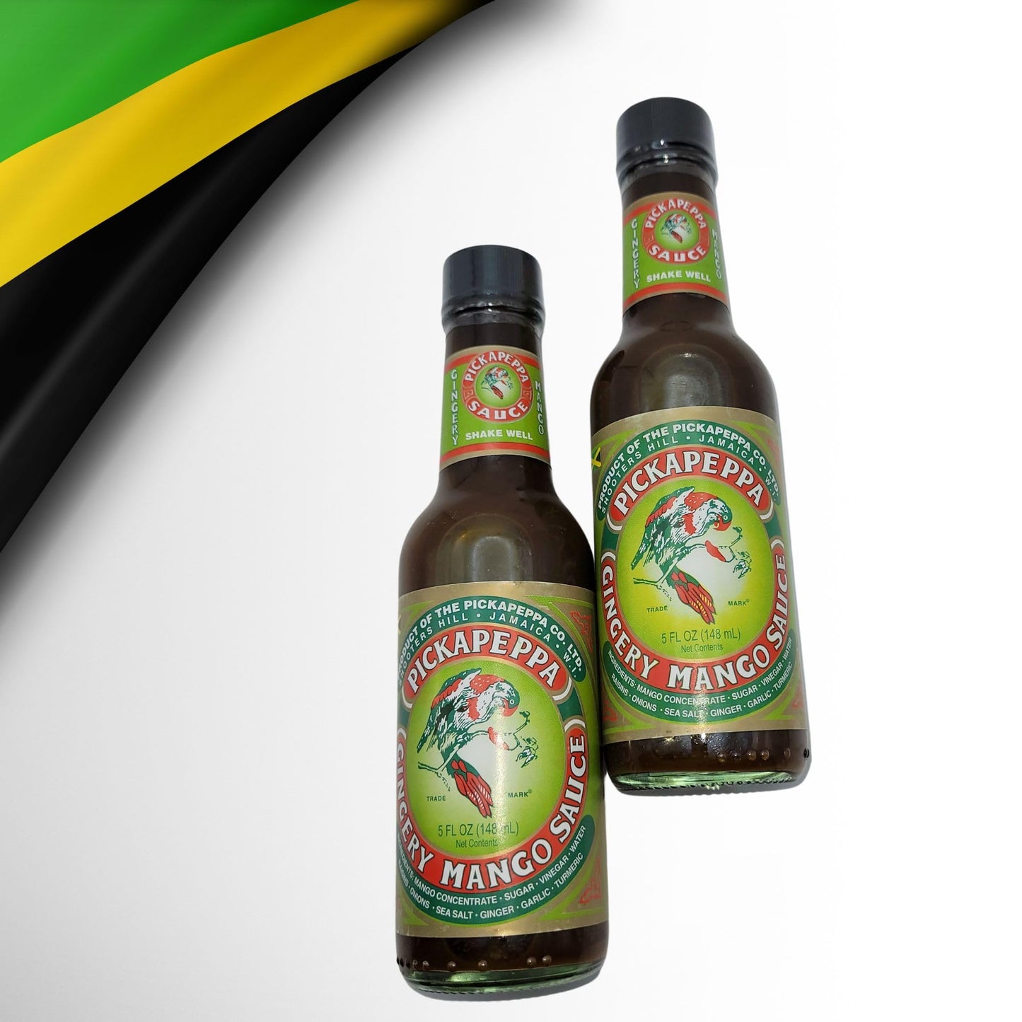 Real Jamaican Pickapeppa Sauce – Gingery Mango Flavor – 5oz Bottles (2-Pack) – Authentic Jamaican Condiment for Meats, Seafood & More