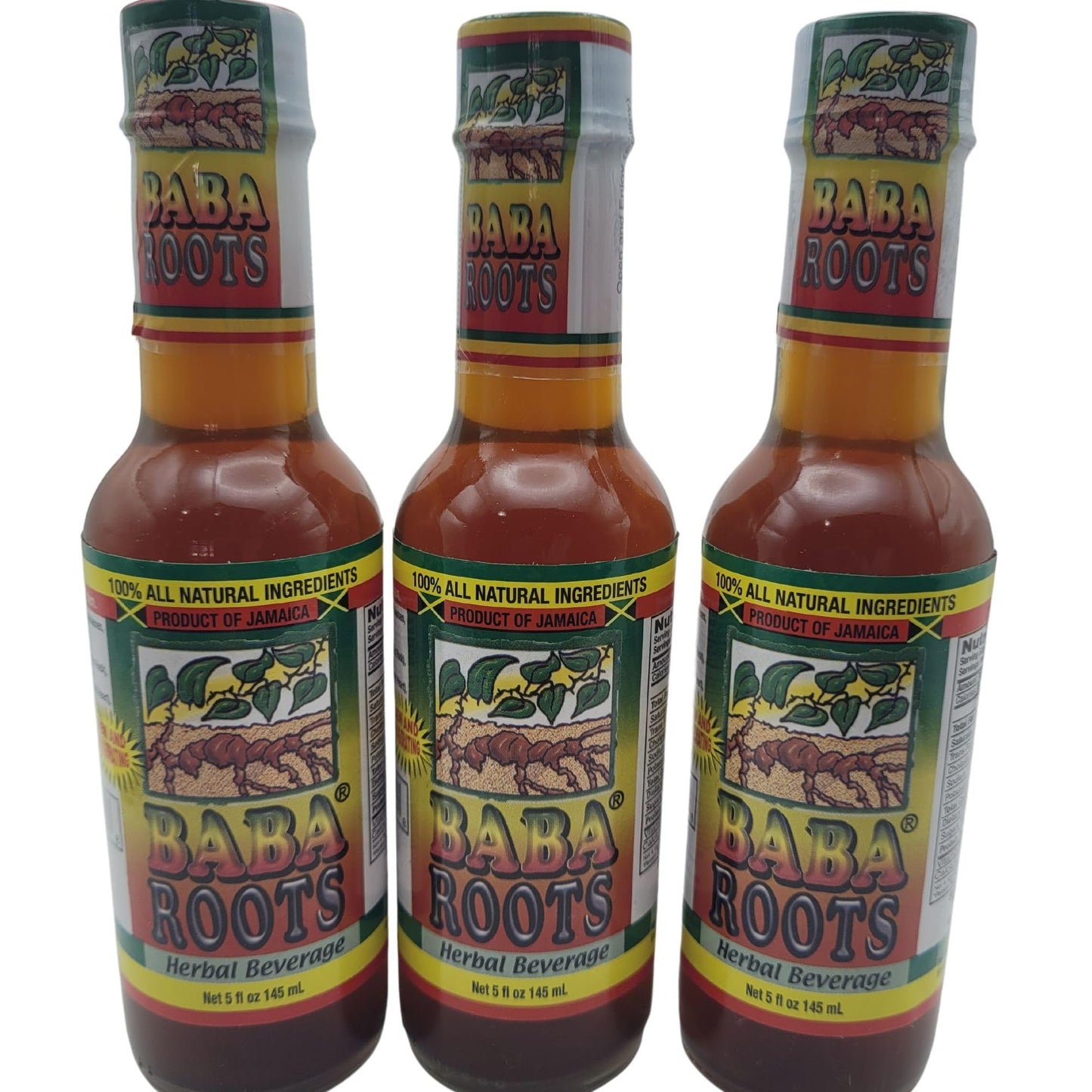 Jamaican Baba Roots Herbal Tonic – 3 Pack – Traditional Roots Blend with Chainy Root, Sarsaparilla, Tan Pon Rock, Strong Back, Raw Moon & Medina – 15 Fl Oz Each (45 Fl Oz Total)
