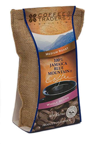 Coffee Traders 100% Jamaica Blue Mountain Coffee Beans – Premium Whole Bean Coffee – 16oz Bag – Rich, Smooth, and World-Famous Jamaican Coffee