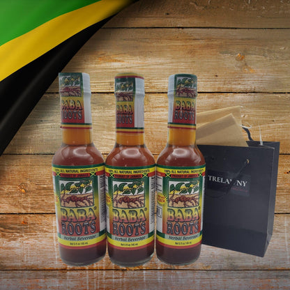 Jamaican Baba Roots Herbal Tonic – 3 Pack – Traditional Roots Blend with Chainy Root, Sarsaparilla, Tan Pon Rock, Strong Back, Raw Moon & Medina – 15 Fl Oz Each (45 Fl Oz Total)