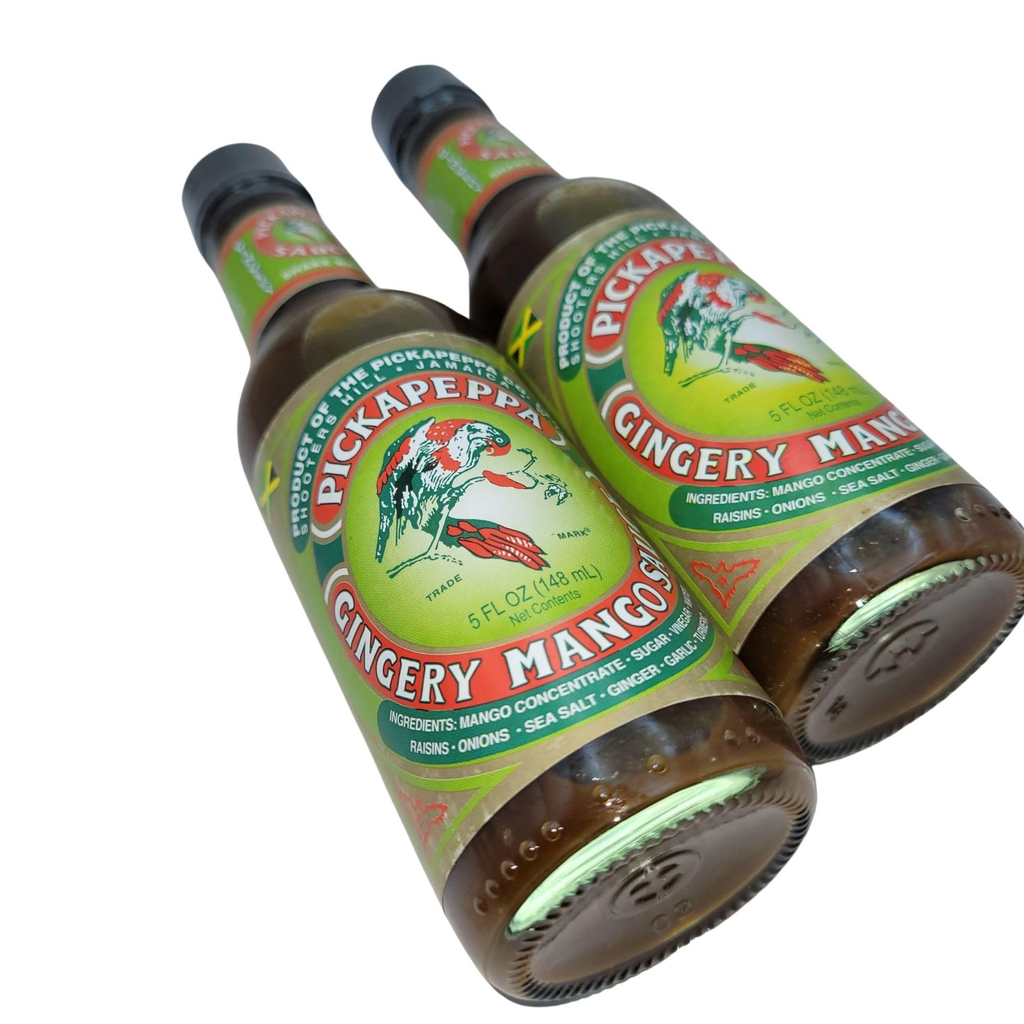 Real Jamaican Pickapeppa Sauce – Gingery Mango Flavor – 5oz Bottles (2-Pack) – Authentic Jamaican Condiment for Meats, Seafood & More