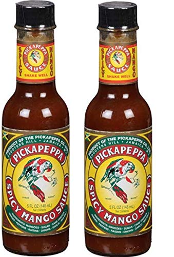 Pickapeppa Spicy Mango Sauce – 5oz (2 Pack) – Authentic Jamaican Hot Sauce with Sweet & Spicy Tropical Flavor – Perfect for Grilling, Marinades & Everyday Meals