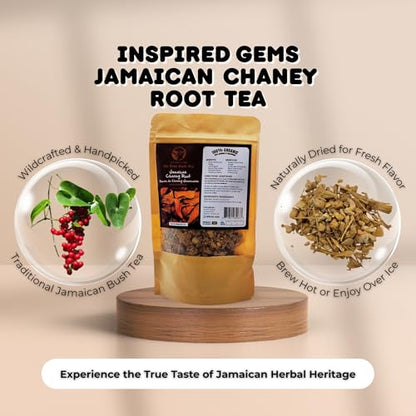Jamaican Chaney Root Tea – 2oz (2-Pack) – Wildcrafted Herbal Tea Root, Naturally Grown, Authentic Caribbean Herb, Loose Dried Roots for Tea, Caffeine-Free, No Additives – Inspired Gems
