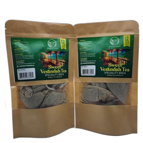 Jamaican Man Brew – Organic Jamaican Herbal Tea – Soursop, Lemongrass (Fevergrass) & Rosemary – Organic, Caffeine-Free, Gluten Free, 2 Pack (12 Tea Bags Each)