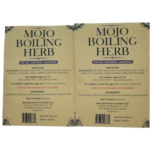 Jamaican Mojo Herbal Tea 2-Pack – Traditional Jamaican Wellness Blend – Includes Cerasee Tea – Natural Herbal Infusion – Caffeine-Free