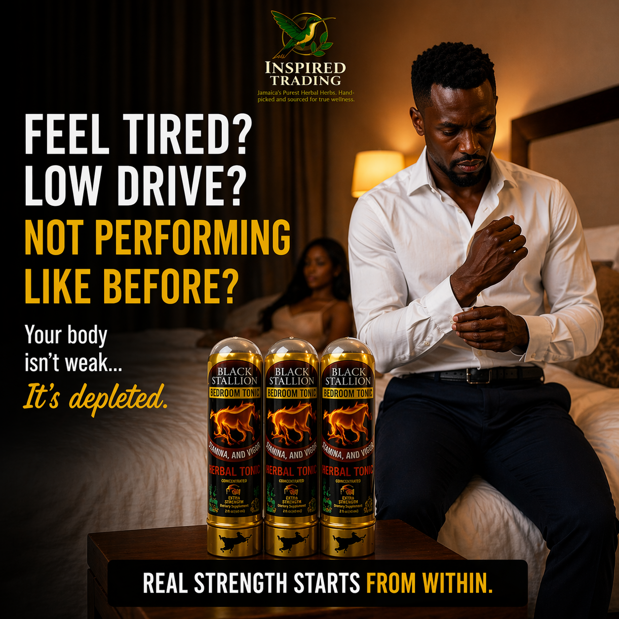 Black Stallion Herbal Tonic (3-Pack) | Authentic Jamaican Vitality Drink - Ship in 24hrs - Available in US & CA