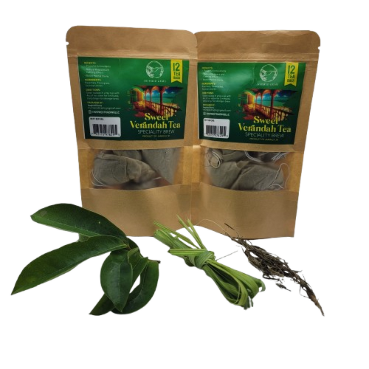 Jamaican Man Brew – Organic Jamaican Herbal Tea – Soursop, Lemongrass (Fevergrass) & Rosemary – Organic, Caffeine-Free, Gluten Free, 2 Pack (12 Tea Bags Each)