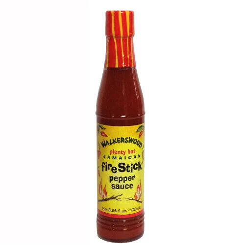 Walkerwood Jamaican Fire Stick Hot Pepper Sauce – 3.38 oz (6 Pack) – Authentic Caribbean Heat for Jerk Chicken, BBQ & Grilling – All-Natural & Organic