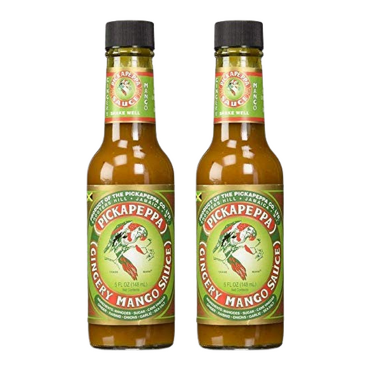 Pickapeppa Gingery Mango Sauce – 5 oz (2 Pack) – Jamaican Sweet & Tangy Gourmet Sauce – Bold Island Flavor for Meats, Seafood, and Everyday Dishes