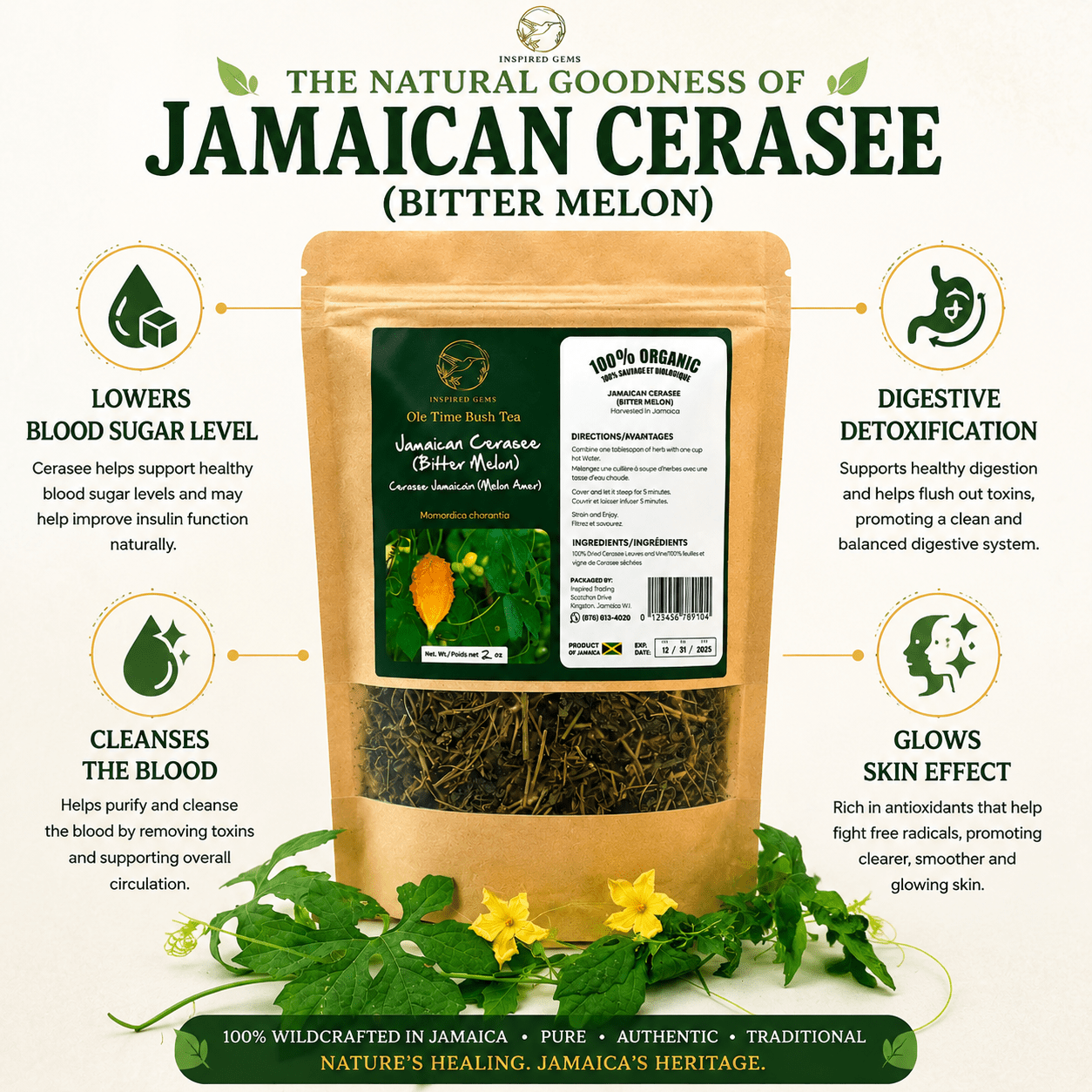 Authentic Jamaican Cerasee Tea | The Blood Purifier Ritual - Ship in 24hrs- Available in US & CA - Inspired Trading