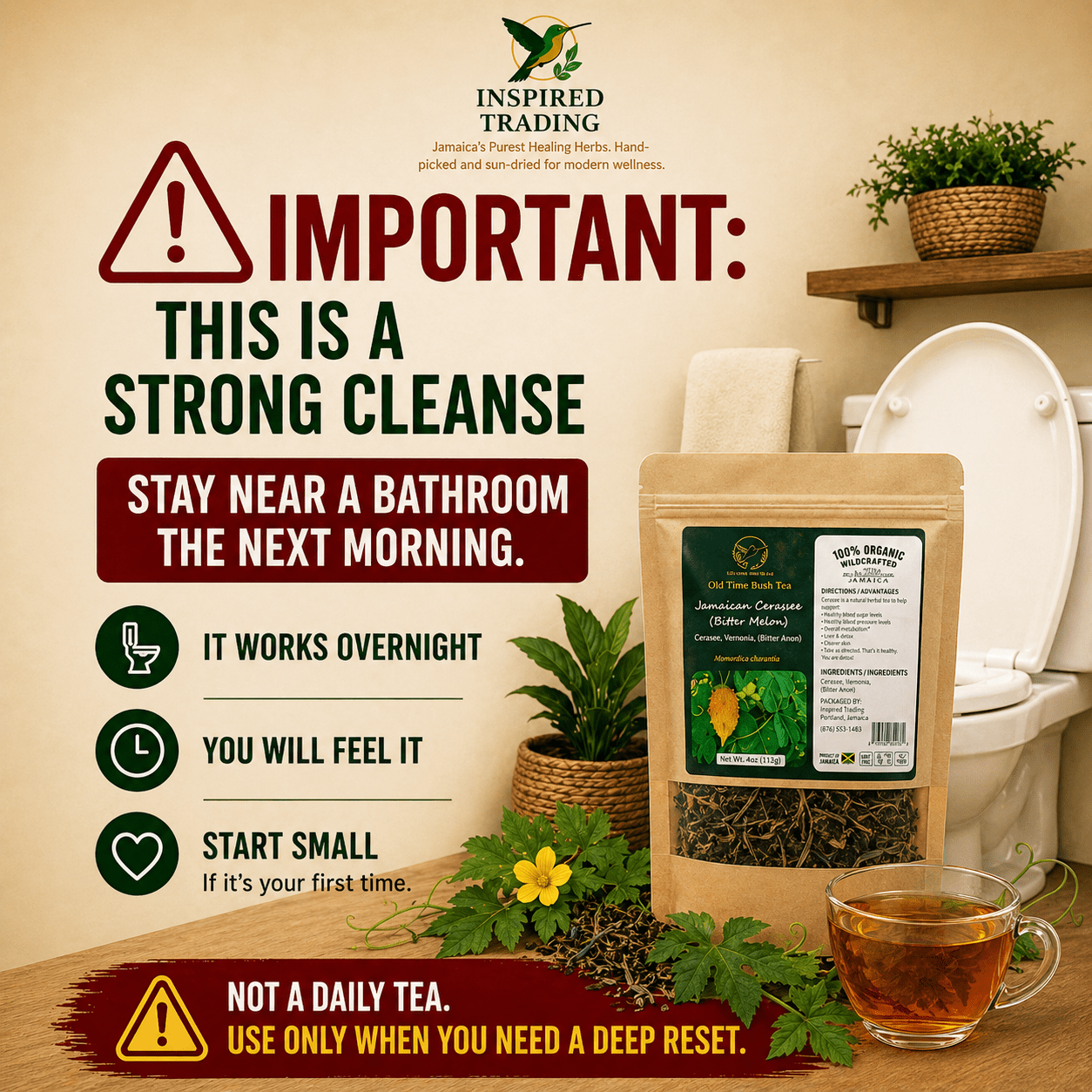 Authentic Jamaican Cerasee Tea | The Blood Purifier Ritual - Ship in 24hrs - Available in US & CA - Inspired Trading