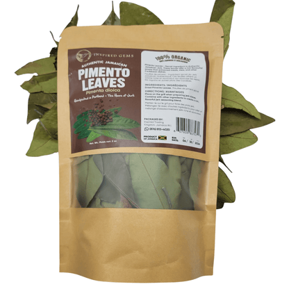 Authentic Jamaican Pimento Leaves 2oz – Whole Wildcrafted Allspice Leaves for Jerk Seasoning & Tea. - Inspired Trading