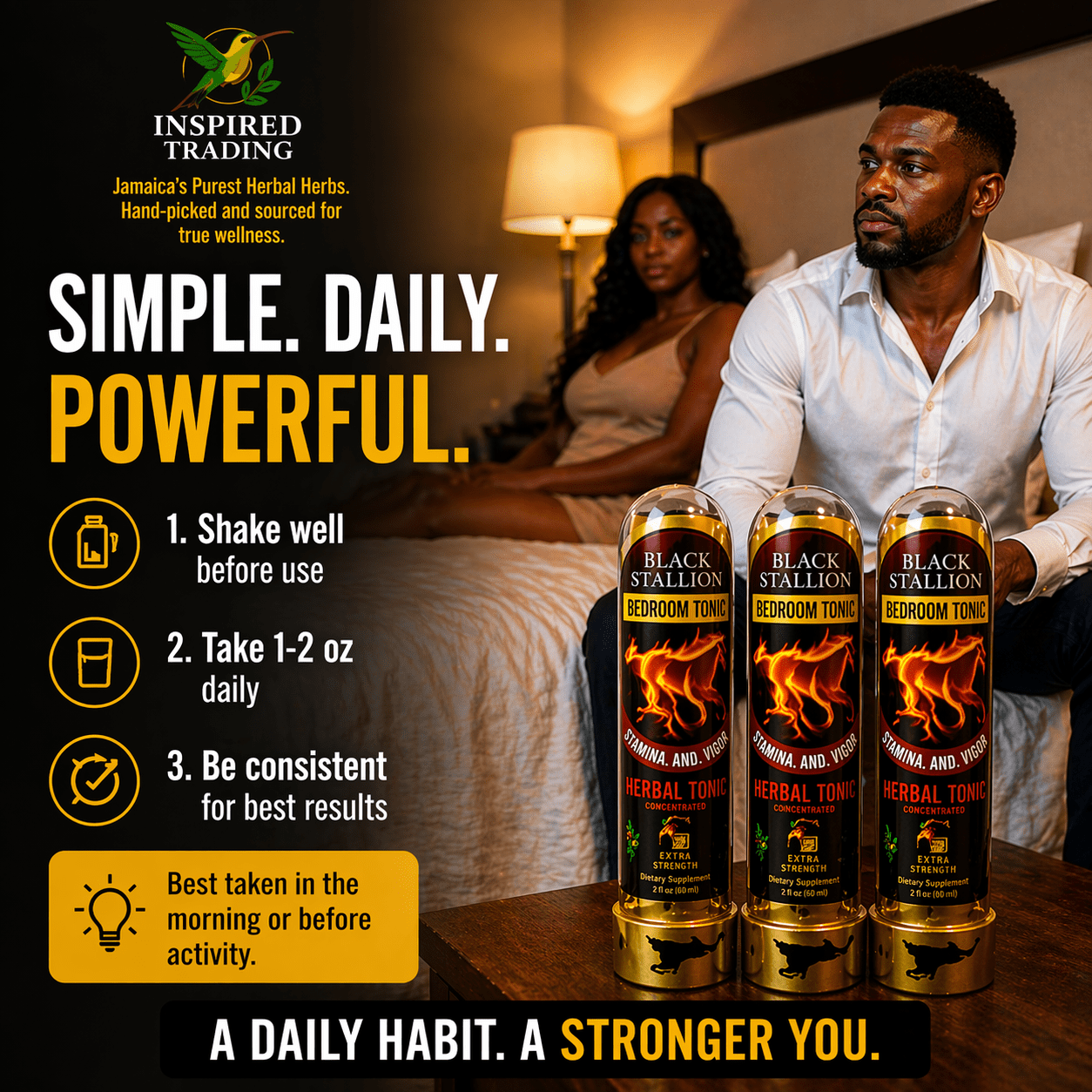 Black Stallion Herbal Tonic (3 - Pack) | Authentic Jamaican Vitality Drink - Ship in 24hrs - Available in US & CA