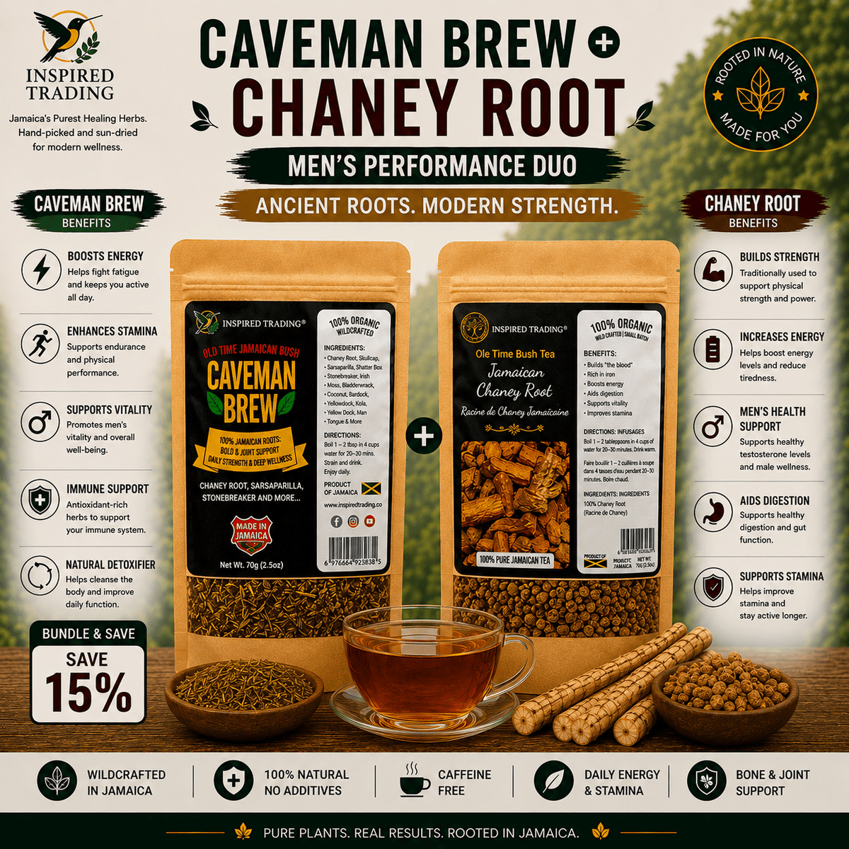Caveman Brew + Chaney Root | Men's Performance Duo - Inspired Trading