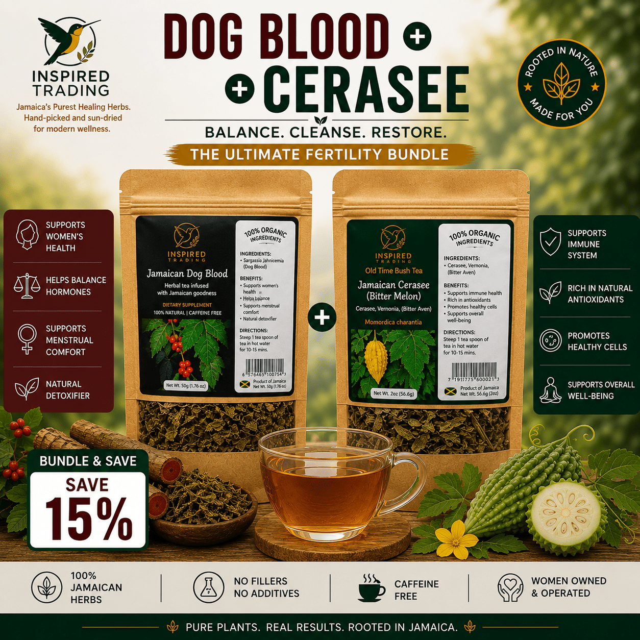 Dog Blood + Cerasee | The Ultimate Women's Herbal Wellness Bundle - Inspired Trading