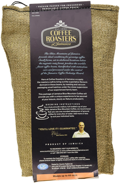 100% Jamaica Blue Mountain Coffee – 16oz Whole Beans – Premium Jamaican Roast by Coffee Roasters of Jamaica – Smooth, Rich Flavor – Authentic Island-Grown Beans
