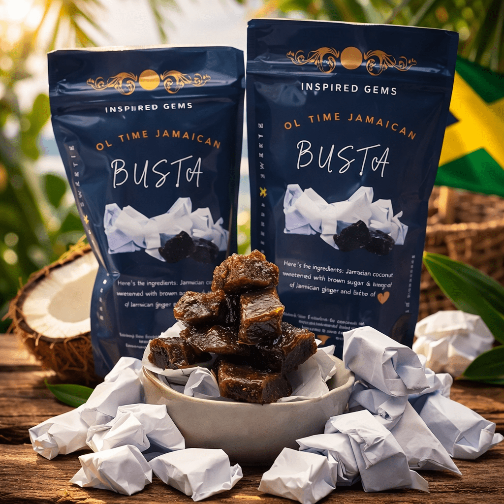 Jamaican Busta Candy 2 - Pack | Authentic Coconut Ginger Molasses Sweets - Inspired Trading