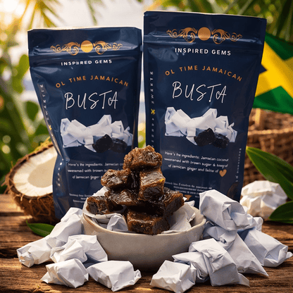 Jamaican Busta Candy 2 - Pack | Authentic Coconut Ginger Molasses Sweets - Inspired Trading