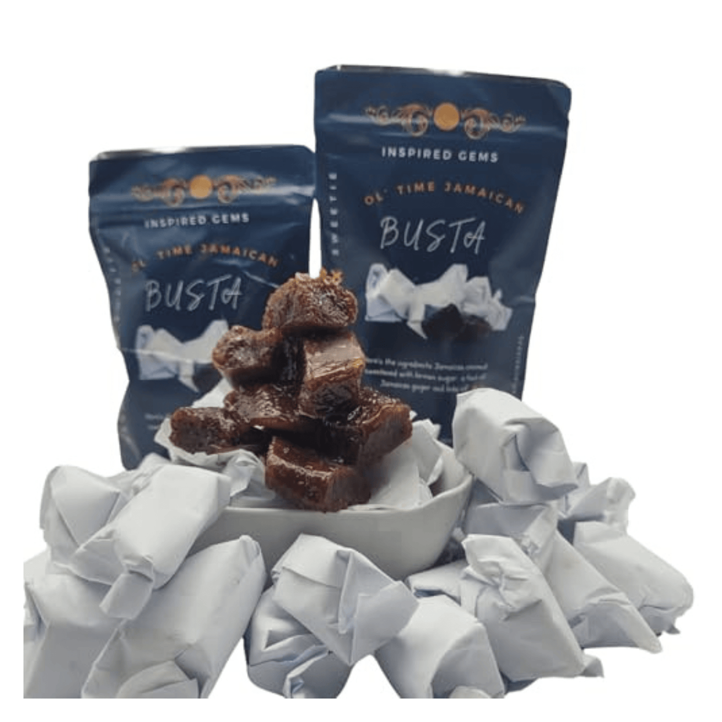 Jamaican Busta Candy 2 - Pack | Authentic Coconut Ginger Molasses Sweets - Inspired Trading