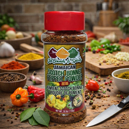Jamaican Scotch Bonnet Pepper Powder (1.9oz) | Authentic Spicy Heat - Inspired Trading